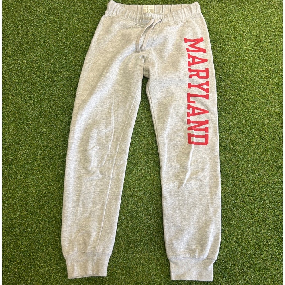Vintage Maryland Terrapins Joggers Gray Red Graphic Sweatpants Small